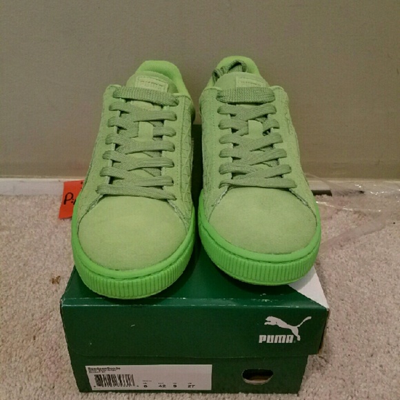 Puma Men's Lime Flash Green Suede size 8 MSRP $65 - Picture 2 of 4